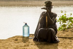 A Dassenech tribal elder on Ethiopia’s Omo River, perhaps pondering the gift of water and the hours women spent collecting it for his village.