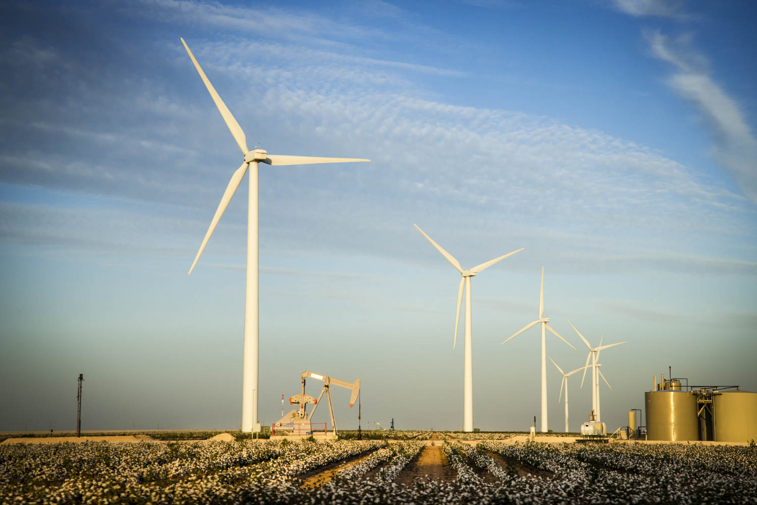 USA: Texas, Martin County, wind turbines