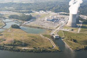 USA: Tennessee, Appalachia, Tennessee River Basin, SouthWings aerial views of Chattanooga Region and Watts Bar Nuclear Plant (TVA), flite provided by SouthWings,